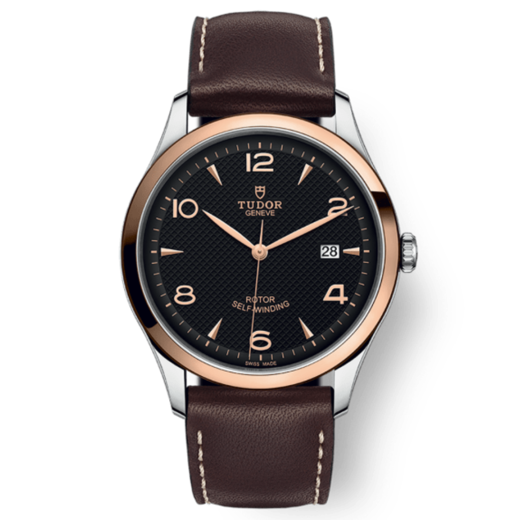 Tudor 1926 41 mm Black Dial Stainless Steel Leather Strap M91651-0007 - WATCHXNYC