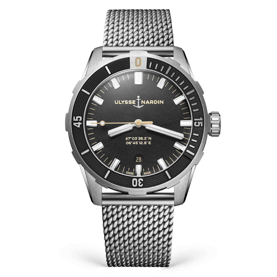 Ulysse Nardin Diver 42 mm Black Dial Stainless Steel Bracelet 8163-175-7MIL/92 - WATCHXNYC
