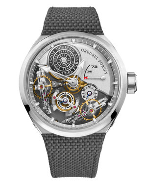 Greubel Forsey Double Balancier Convexe Titanium 42.5 mm Silver Dial Gray Textured Rubber Strap