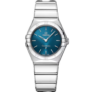 Omega Constellation 28mm Peacock blue dial Steel bracelet 131.10.28.60.03.002