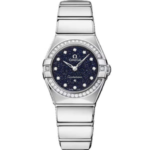 Omega Constellation quartz Blue dial 25mm steel bracelet 131.15.25.60.53.002