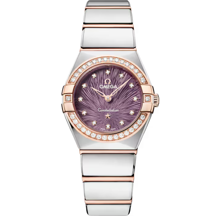 Omega Constellation Purple Dial Steel ‑ Sedna™ Gold Bracelet 25 mm 131.25.25.60.60.002