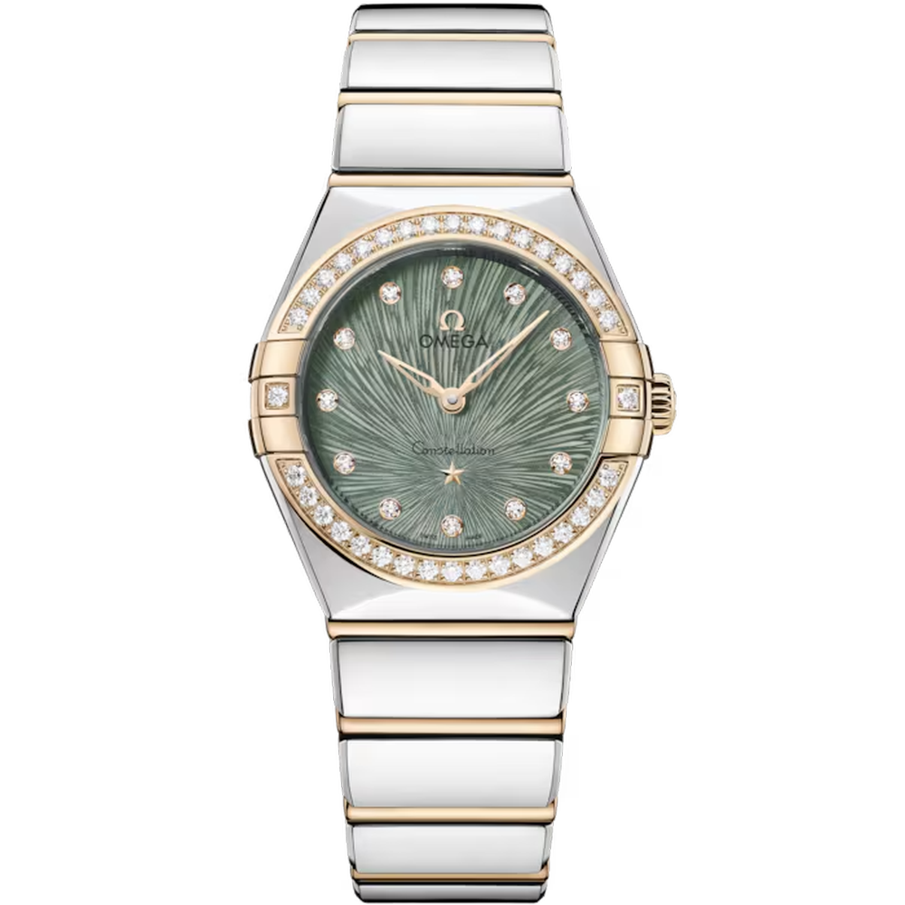 Omega Constellation Green Dial Steel ‑ Moonshine™ Gold Bracelet 28 mm 131.25.28.60.60.001