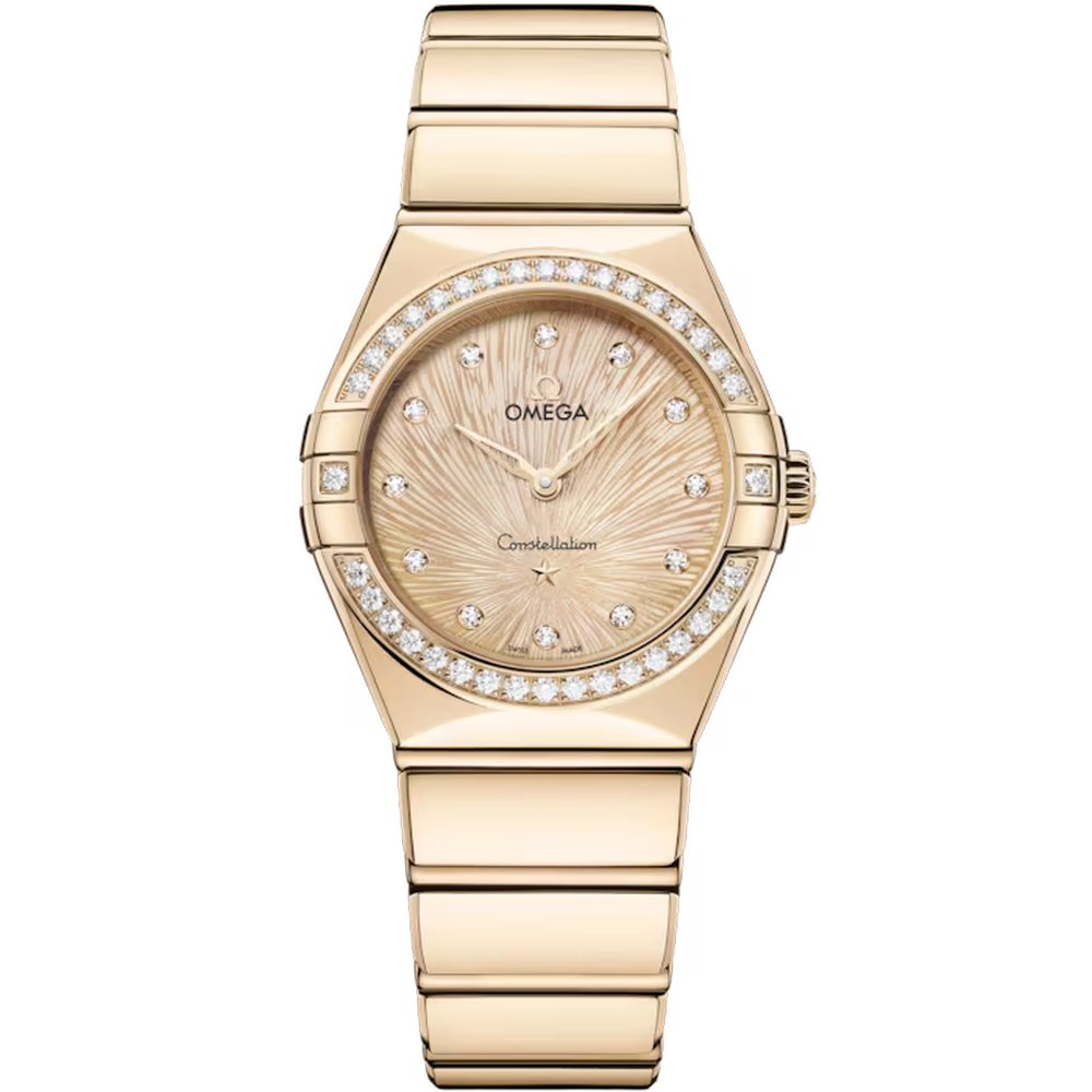 Omega Constellation Yellow Dial Moonshine™ Gold Bracelet 28 mm 131.55.28.60.58.001