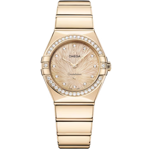 Omega Constellation Yellow Dial Moonshine™ Gold Bracelet 28 mm 131.55.28.60.58.001