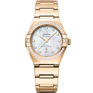 Omega Constellation White Mother-of-Pearl Dial Moonshine™ Gold Bracelet 29 mm 131.55.29.20.55.003