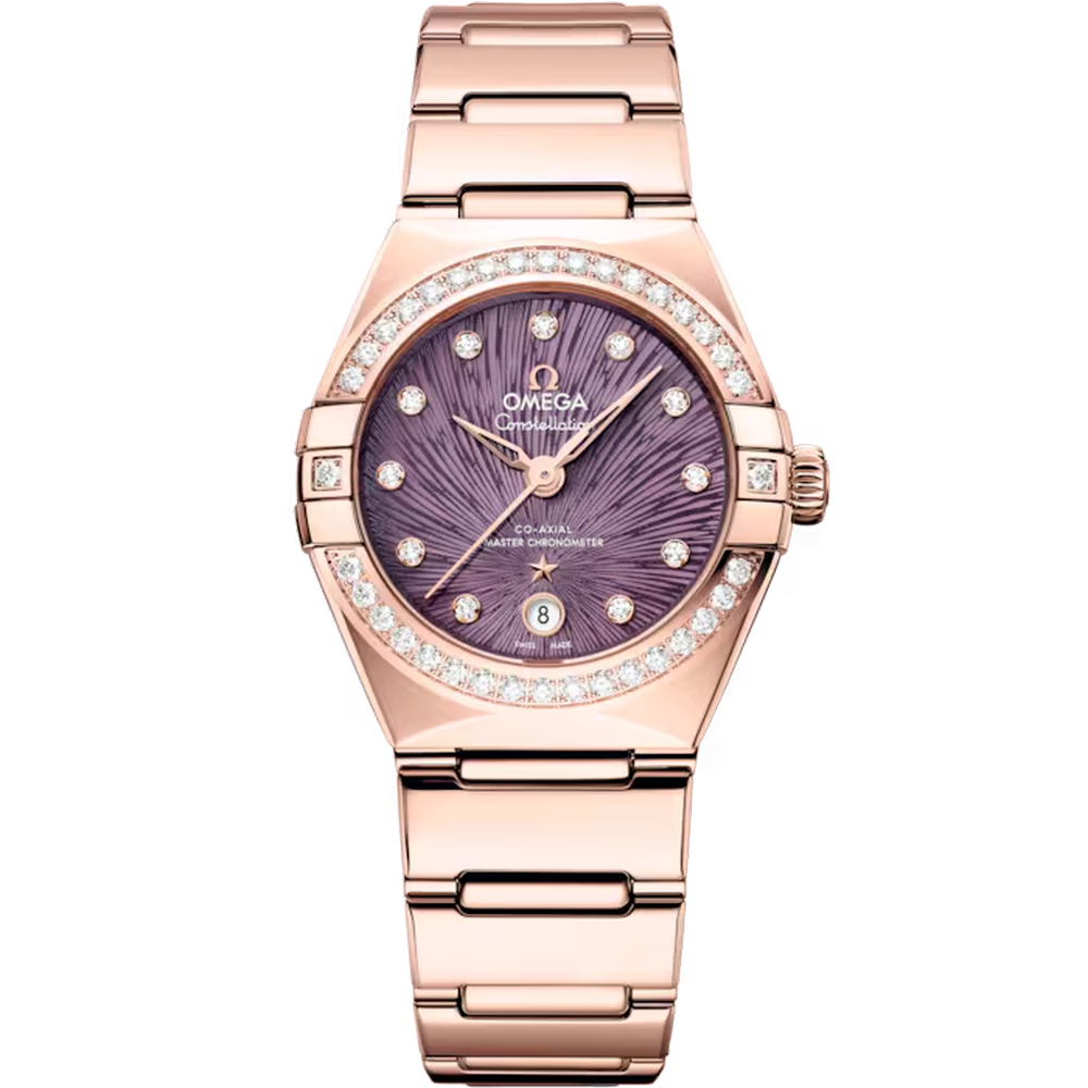 Omega Constellation Purple Dial Sedna™ Gold Bracelet 29 mm 131.55.29.20.60.001