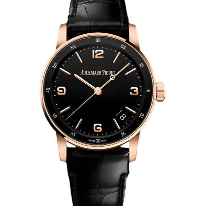 Audemars Piguet CODE 11.59 41mm Black Dial Rose Gold Black Strap 15210OR.OO.A002CR.01 - WATCHXNYC