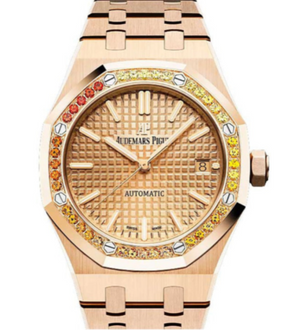 Audemars Piguet Royal Oak 37mm Rose Gold Dial Rose Gold Diamond Bezel 15451OR.YY.1256OR.01