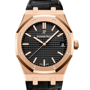 Audemars Piguet Royal Oak 41mm Black Dial Rose Gold Black Strap 15500OR.OO.D002CR.01