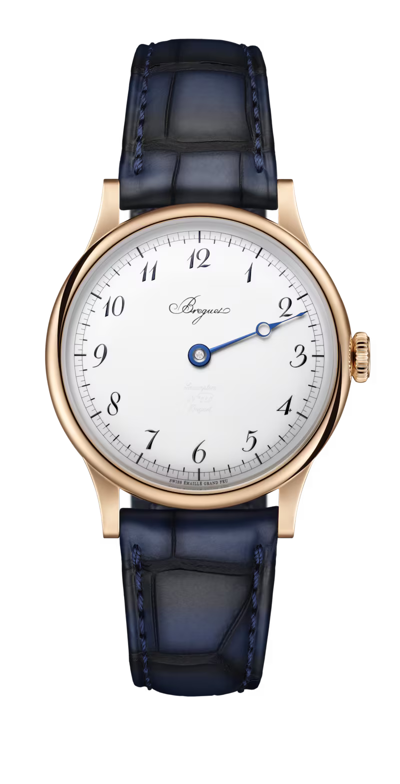 Breguet Classique Souscription 2025 White Dial 18K Breguet Gold Navy Blue Alligator Leather Strap 40 mm 2025BH/28/9W6
