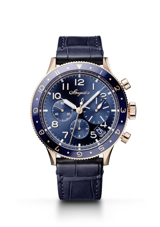 Breguet Type XX Chronographe Blue Dial 18K Rose Gold Blue Alligator Leather Strap 42 mm 2067 2067RK/Y9/9WU