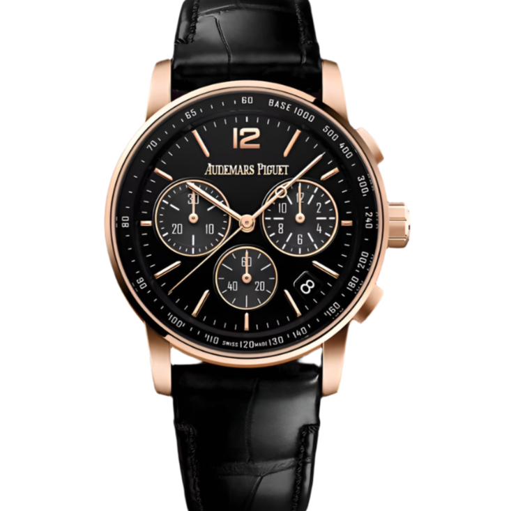 Audemars Piguet CODE 11.59 41mm Black Dial Rose Gold Black Strap 26393OR.OO.A002CR.01 - WATCHXNYC