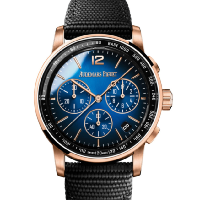 Audemars Piguet CODE 11.59 41mm Blue & Rose Gold Dial Black Strap 26393OR.OO.A002KB.03 - WATCHXNYC