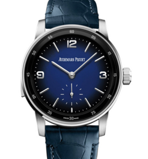 Audemars Piguet Code 11.59 41mm Smoked Blue Enamel White Gold Dial Leather Strap 26395BC.OO.D321CR.01