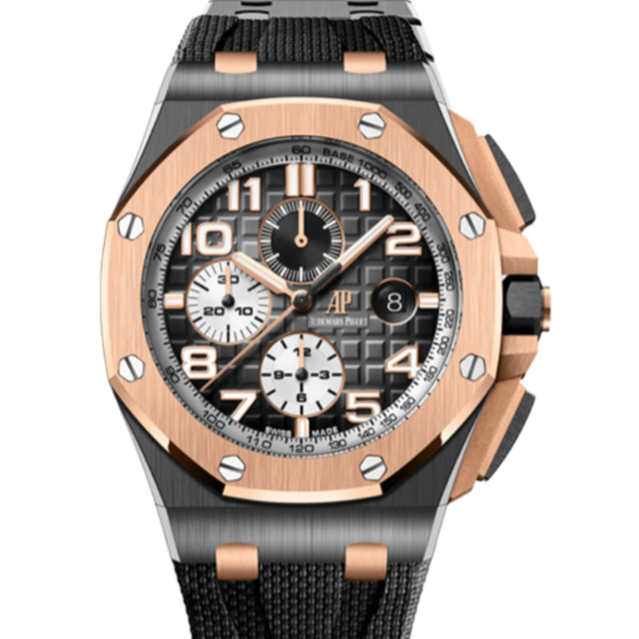 Audemars Piguet Royal Oak Offshore 44mm Smoked Grey Dial Pink Gold Bracelet 26405NR.OO.A002CA.01 - WATCHXNYC