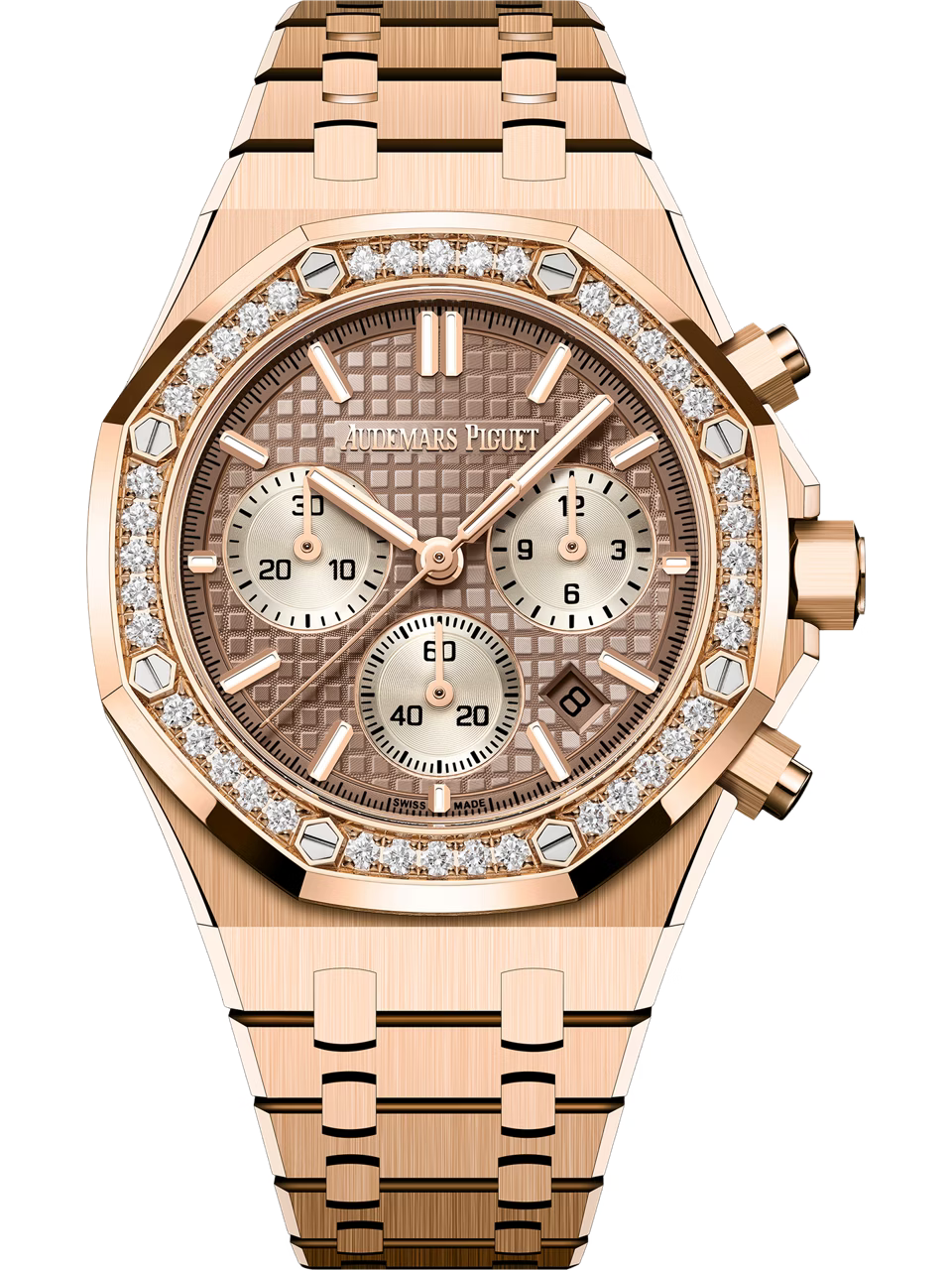 Audemars Piguet Royal Oak Selfwinding Chronograph Sand Dial 18K Pink Gold Bracelet 38 mm 26450OR.ZZ.1356OR.01-B - WATCHXNYC
