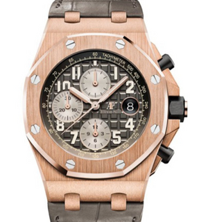 Audemars Piguet Royal Oak Offshore 42mm Grey & Rose Gold Dial Beige Strap 26470OR.OO.A125CR.01
