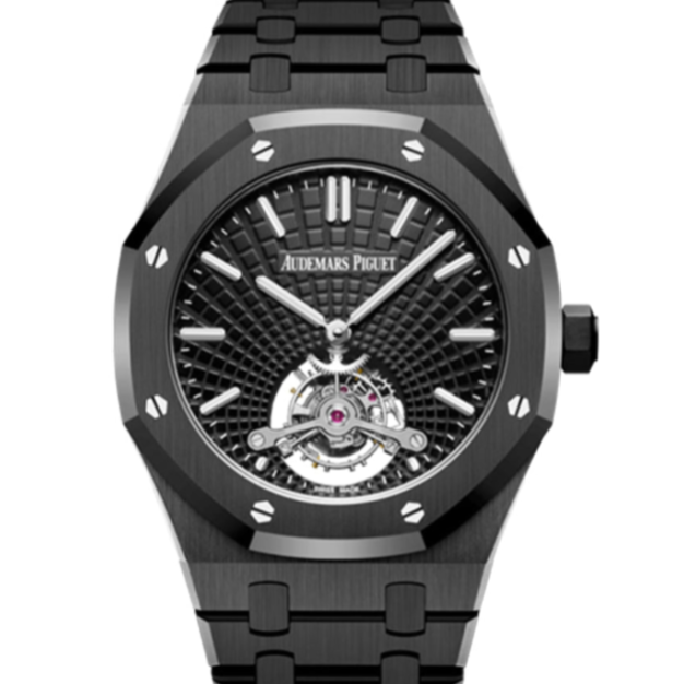 Audemars Piguet Royal Oak Tapisserie Evolutive 41mm Black Dial Black Ceramic Bracelet 26522CE.OO.1225CE.01 - WATCHXNYC