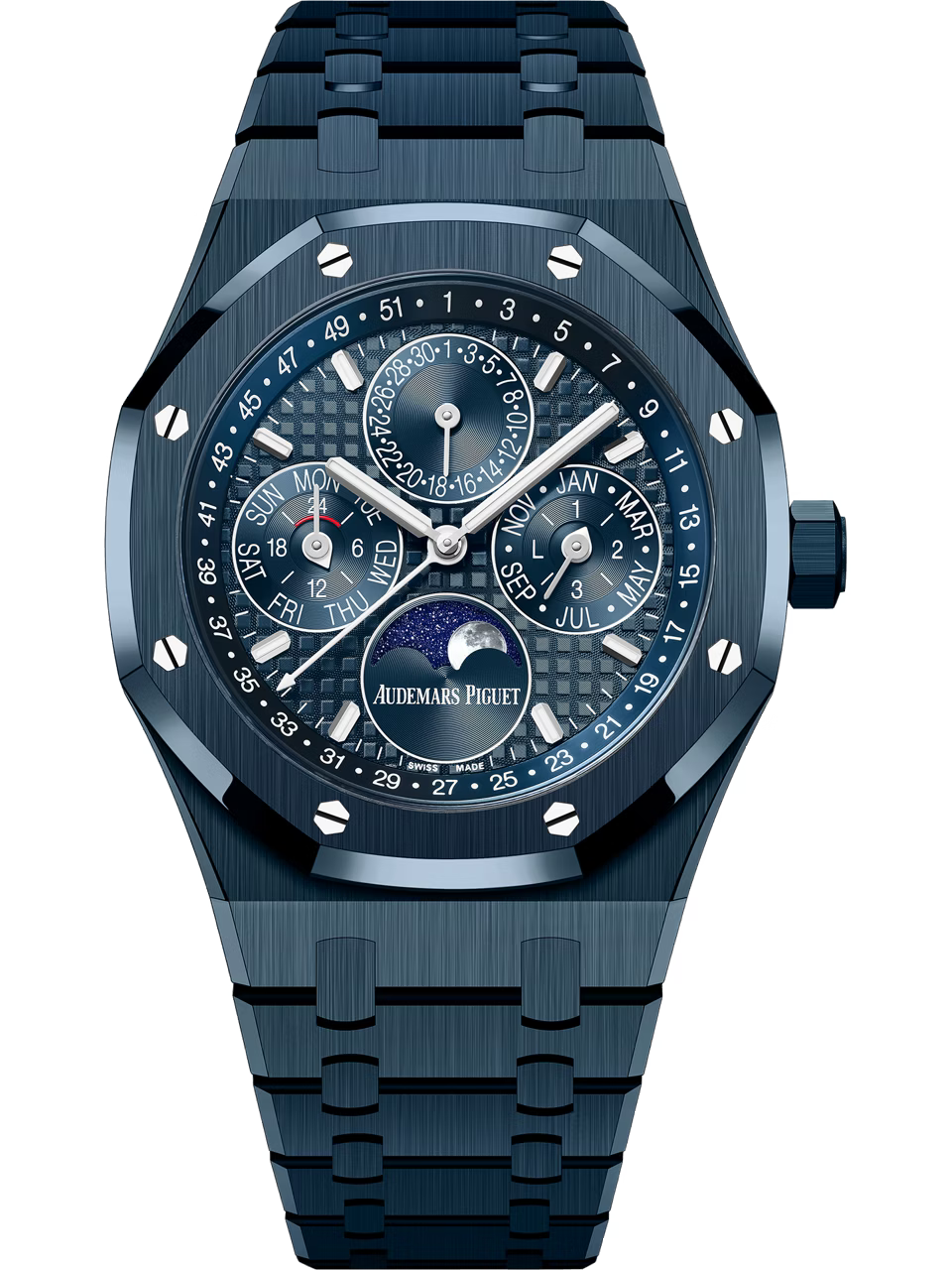 Audemars Piguet Royal Oak Selfwinding Perpetual Calendar Blue Dial Ceramic Bracelet 41 mm 26674CD.OO.1225CD.01 - WATCHXNYC