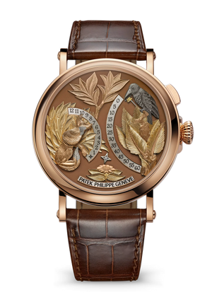 Patek Phillippe Grand Complications Automation Opaline Matara Brown Dial Rose Gold Leather Strap 43mm 5249R-001