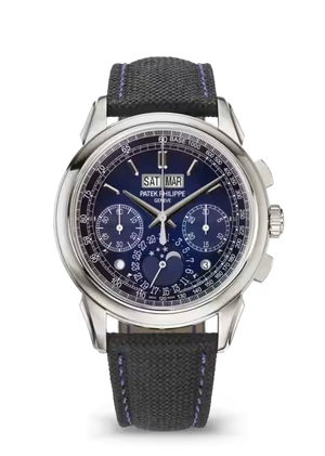 Patek Phillippe Grand Complications Chronograph 41mm Blue Dial Platinum Fabric Strap 5270P-016