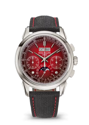 Patek Phillippe Grand Complications Chronograph 41mm Red Dial Platinum Fabric Strap 5270P-017