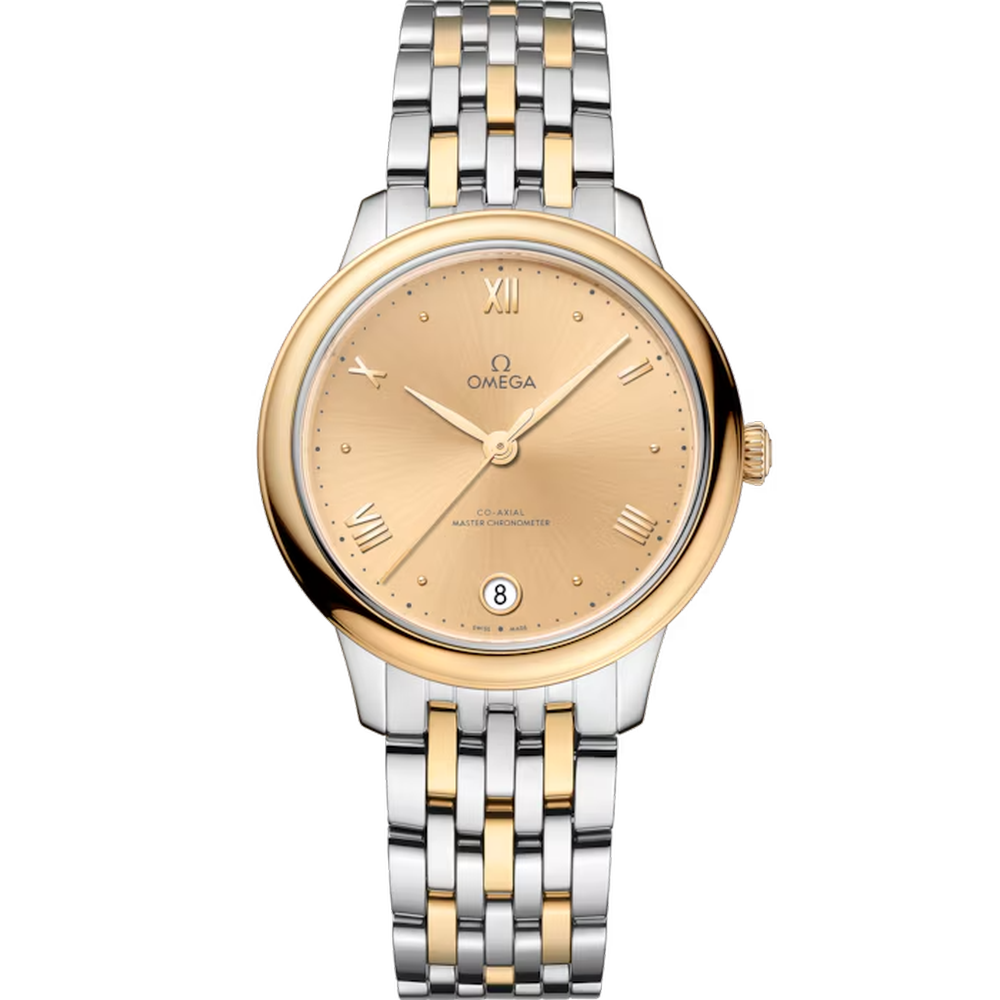 Omega De Ville Prestige Yellow Dial Steel ‑ Yellow Gold Bracelet 34 mm 434.20.34.20.08.001