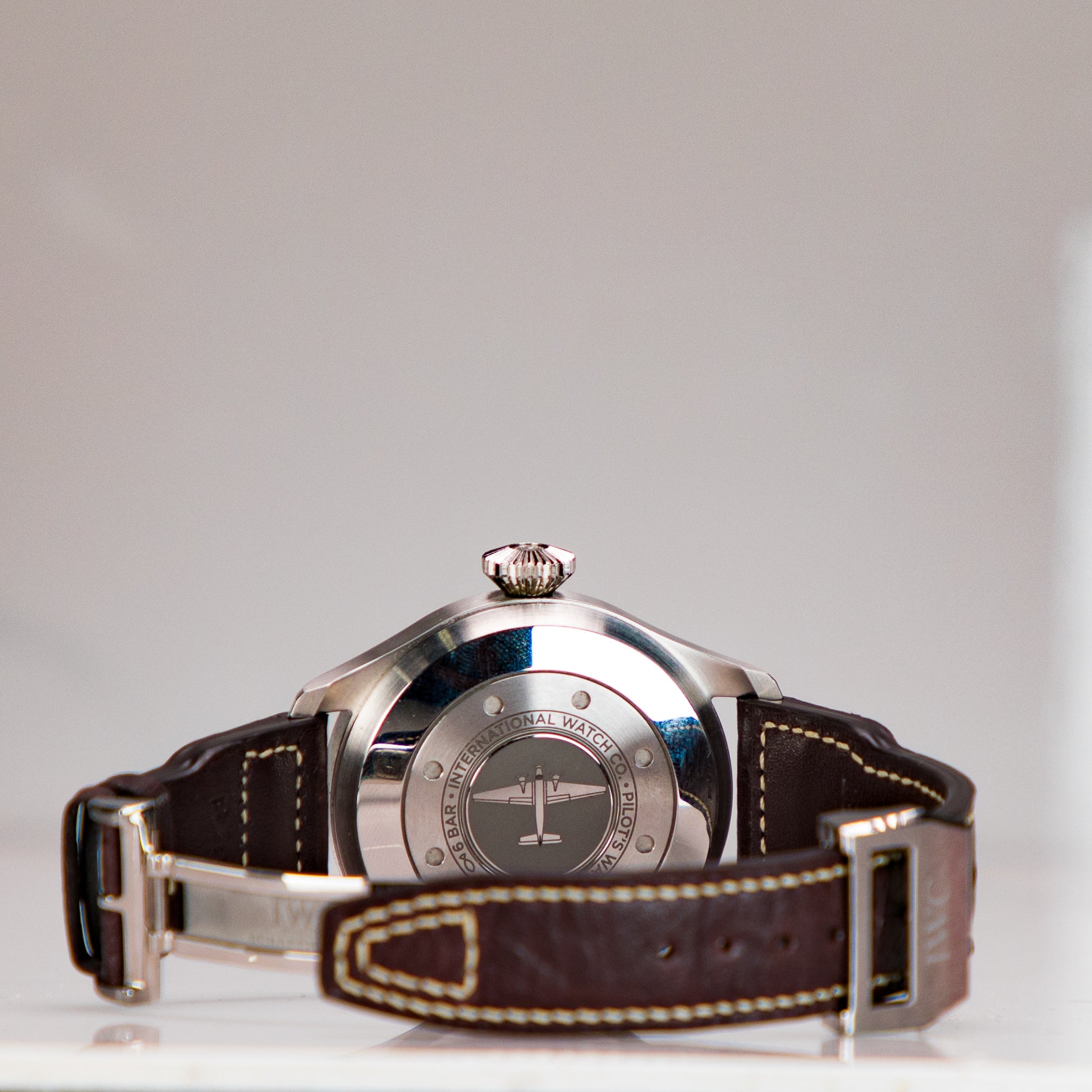 IWC Schaffhausen Big Pilot’s Watch Heritage 46.2  mm Black Dial Titanium Brown    Strap IW501004 - WATCHXNYC