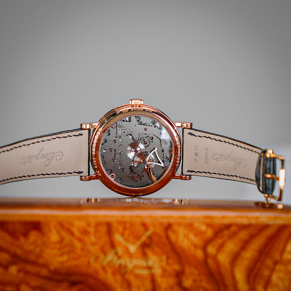 Breguet Tradition 40 mm Black Dial 18k Rose Gold Black Leather Strap 7057BR/G9/9W6 - WATCHXNYC