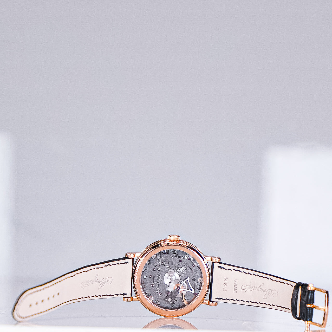 Breguet Tradition 40 mm Black Dial 18k Rose Gold Black Leather Strap 7057BR/G9/9W6 - WATCHXNYC
