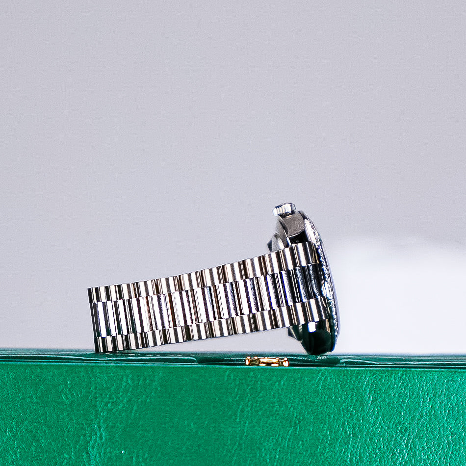 Rolex Day-Date 40 40 mm Paved With Diamonds And Sapphires Dial Platinum President Bracelet 228396tbr-0021 - WATCHXNYC