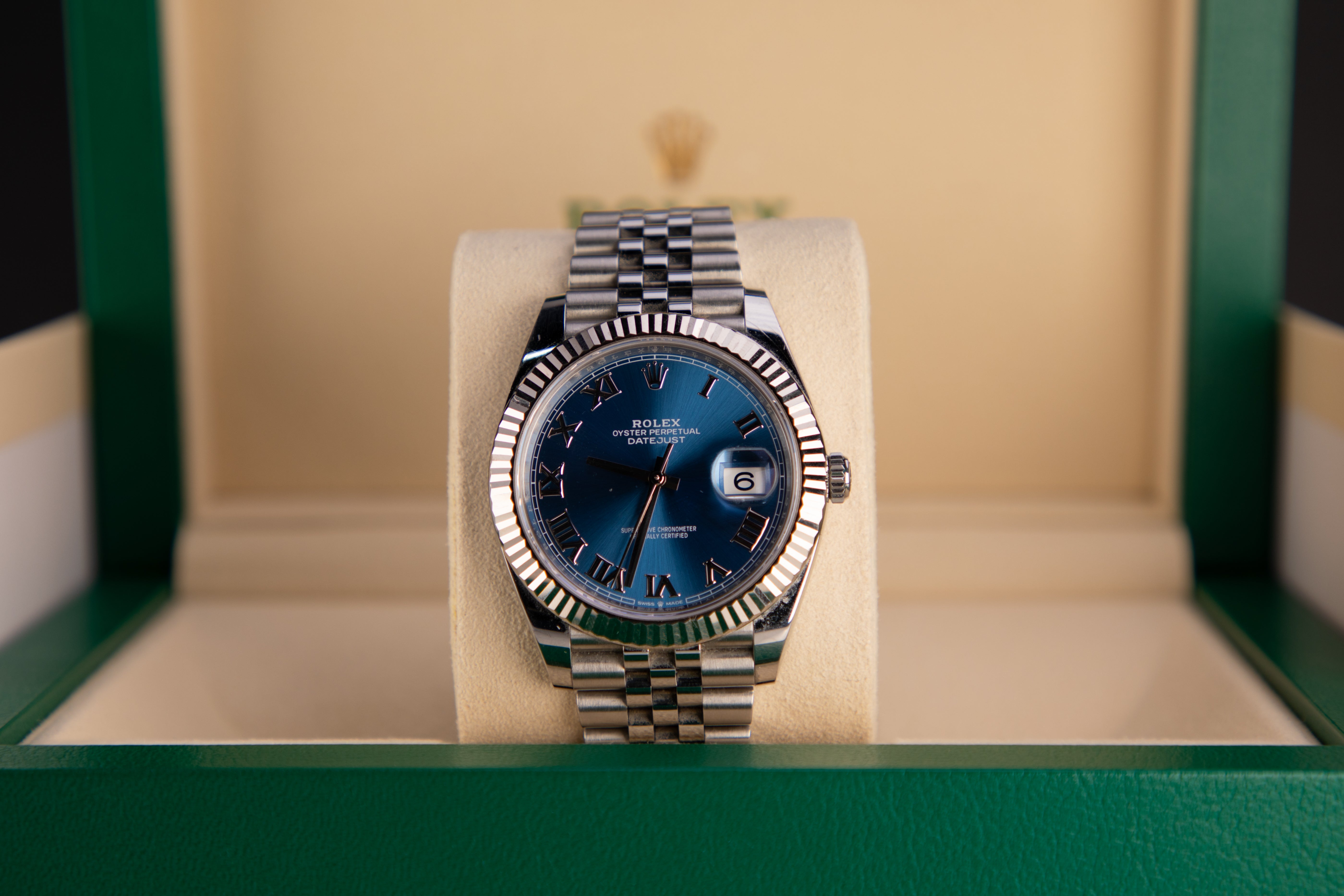 Rolex Datejust 41 mm Azzurro-Blue Dial Oystersteel and White Gold