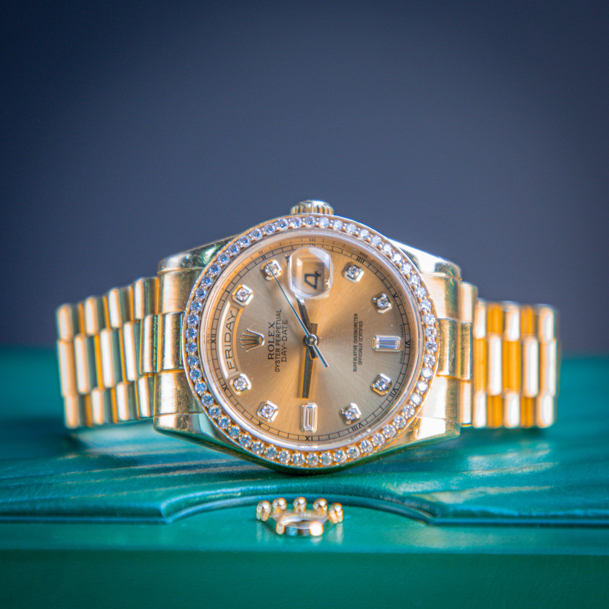 Rolex Day-Date 36 36 mm Champagne-Colour Dial 18k Yellow Gold President Bracelet 128238-0045