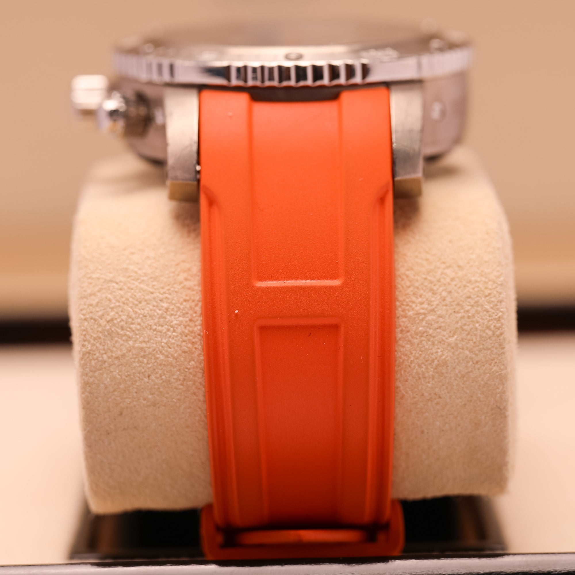 Hermes Clipper Diver Chronograph Grey Automatic Winding 42mm Orange Rubber Bracelet CP.2941 - WATCHXNYC
