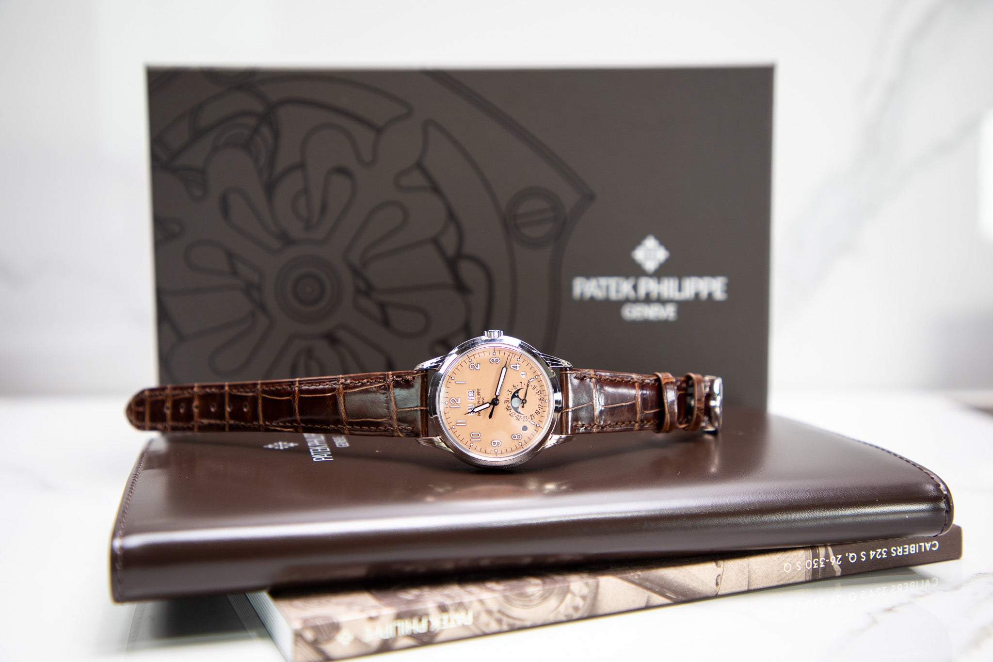 Patek Philippe Grand Complications 40 mm Salmon Dial White Gold Leathe