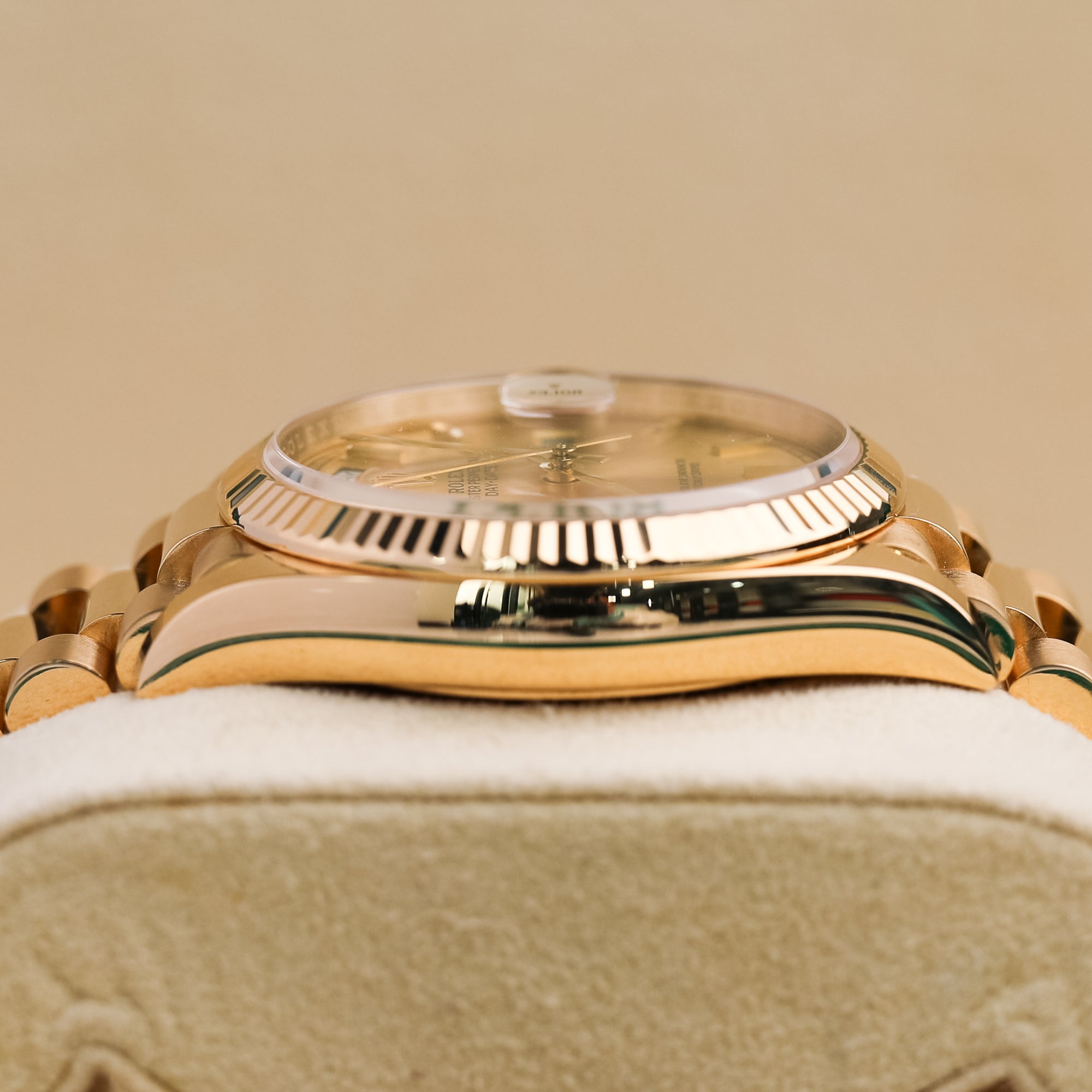 Rolex Day-Date 36 36 mm Champagne-Colour Dial 18k Yellow Gold President Bracelet 128238-0045 - WATCHXNYC