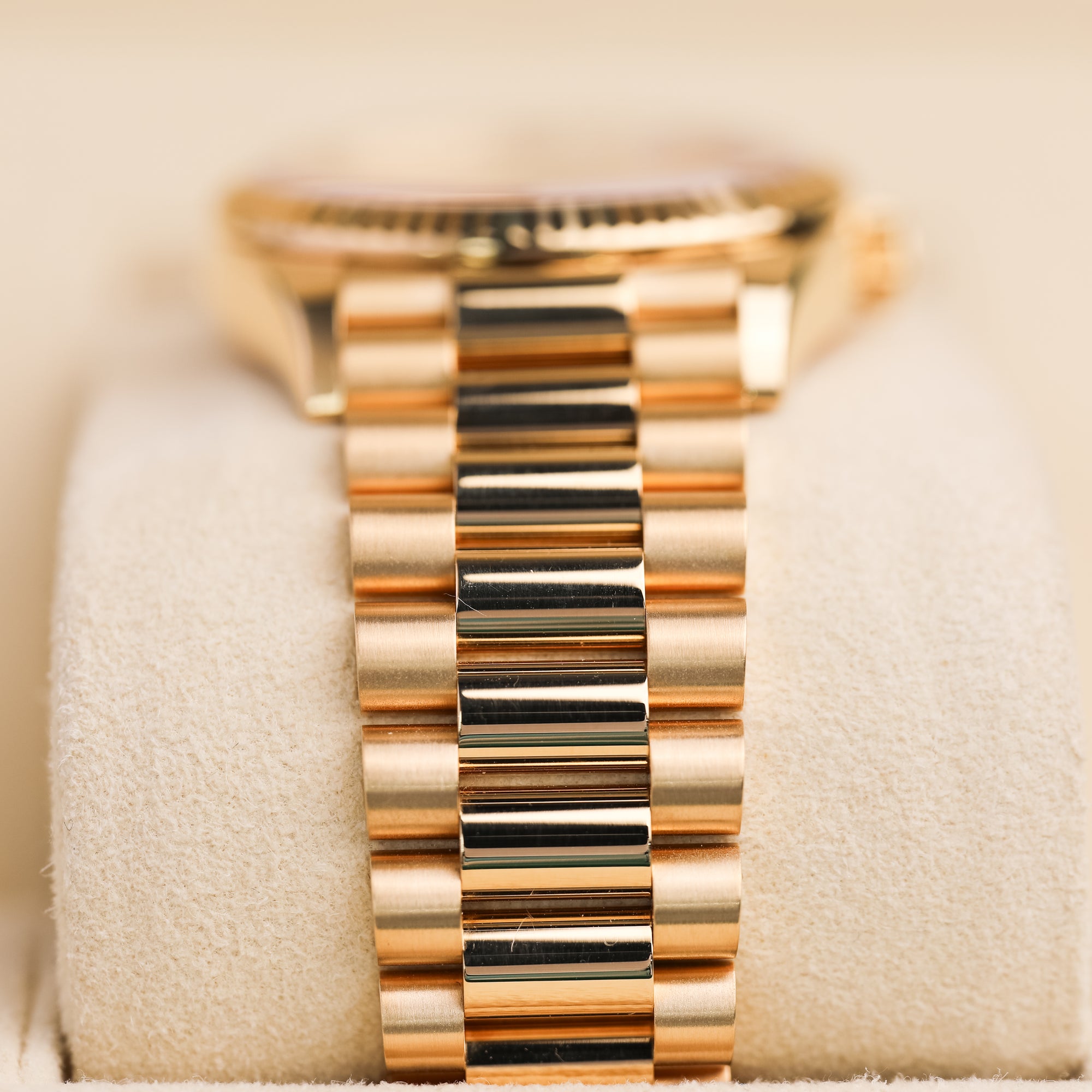 Rolex Day-Date 36 36 mm Champagne-Colour Dial 18k Yellow Gold President Bracelet 128238-0045 - WATCHXNYC