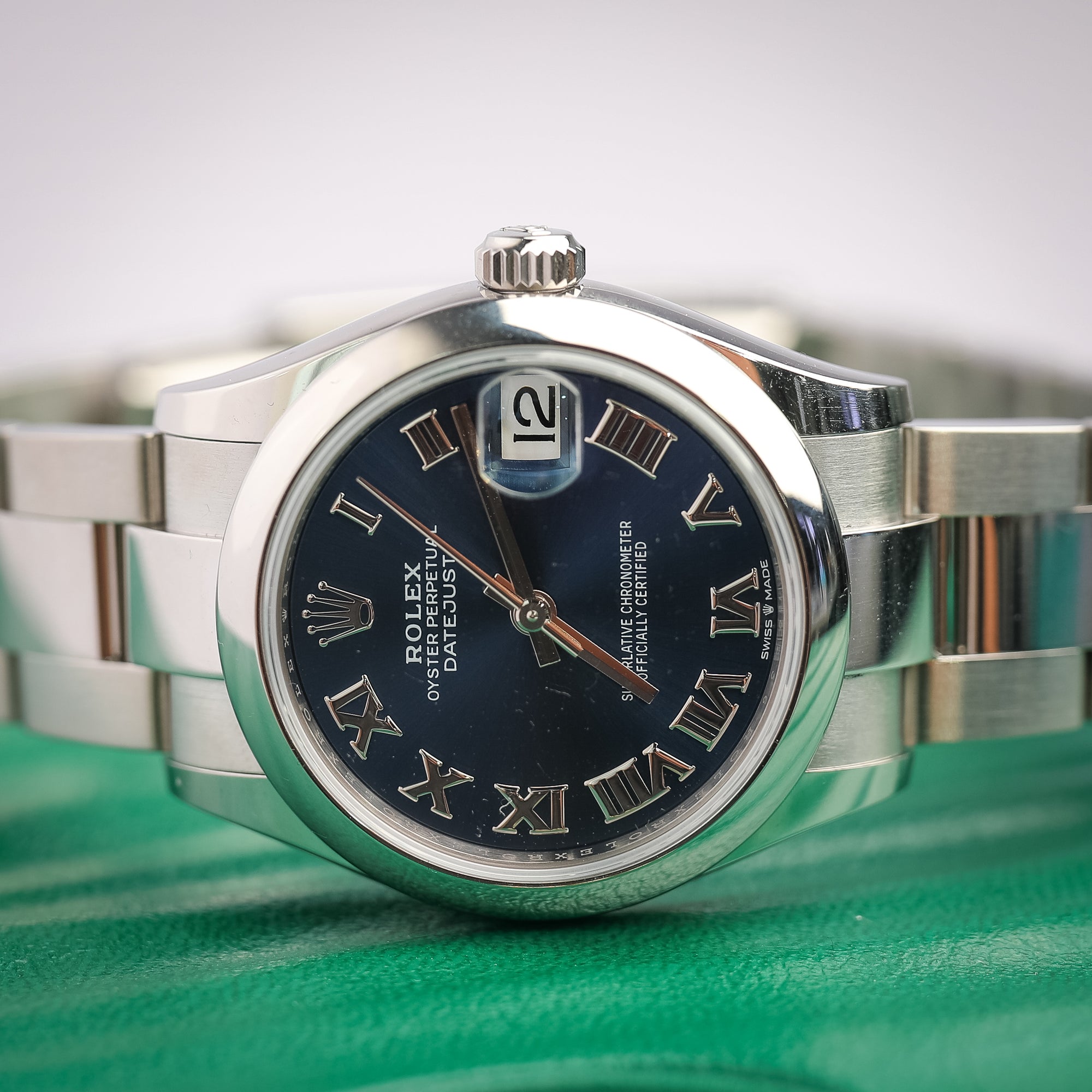 ROLEX DATEJUST 31 MM BRIGHT BLUE DIAL OYSTERSTEEL OYSTER BRACELET 278240 - WATCHXNYC