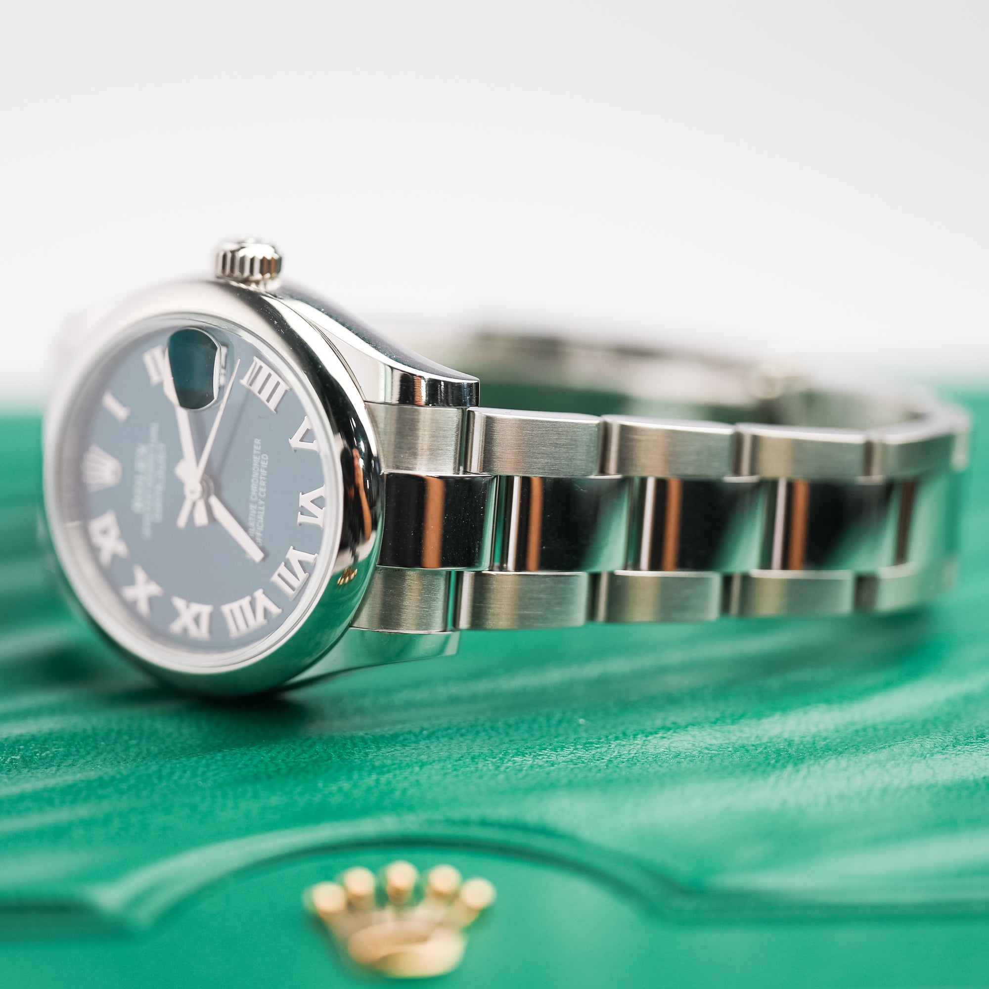 ROLEX DATEJUST 31 MM BRIGHT BLUE DIAL OYSTERSTEEL OYSTER BRACELET 278240 - WATCHXNYC