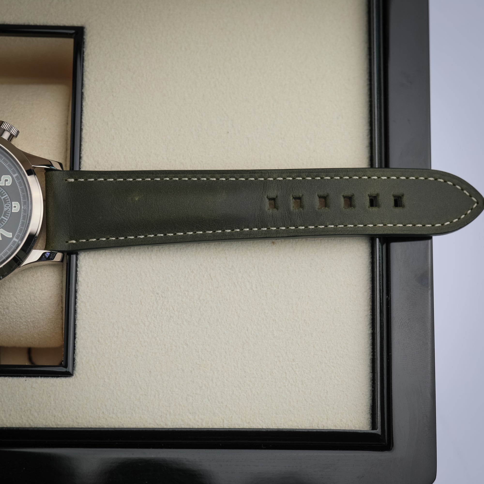 Patek Philippe Complications Calatrava Green Dial White Gold Case Green Strap 42 mm 5924G-010 - WATCHXNYC