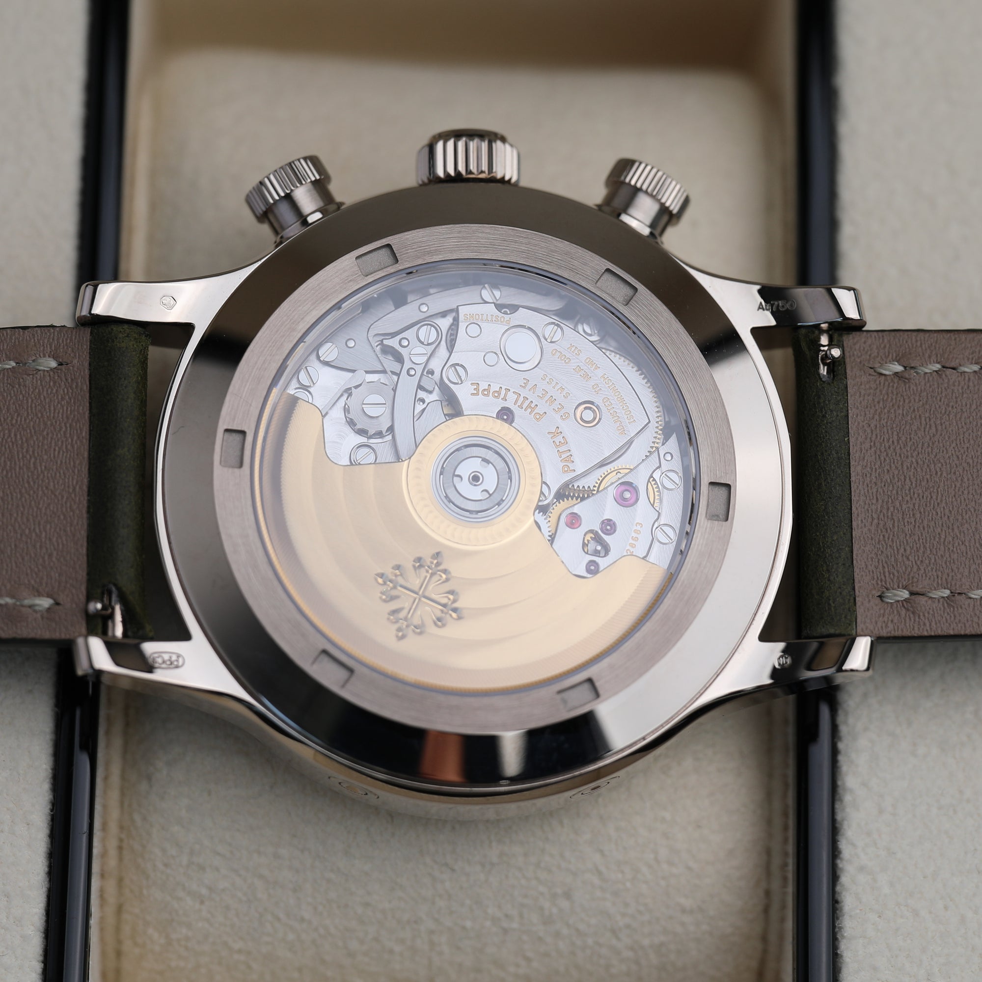 Patek Philippe Complications Calatrava Green Dial White Gold Case Green Strap 42 mm 5924G-010 - WATCHXNYC