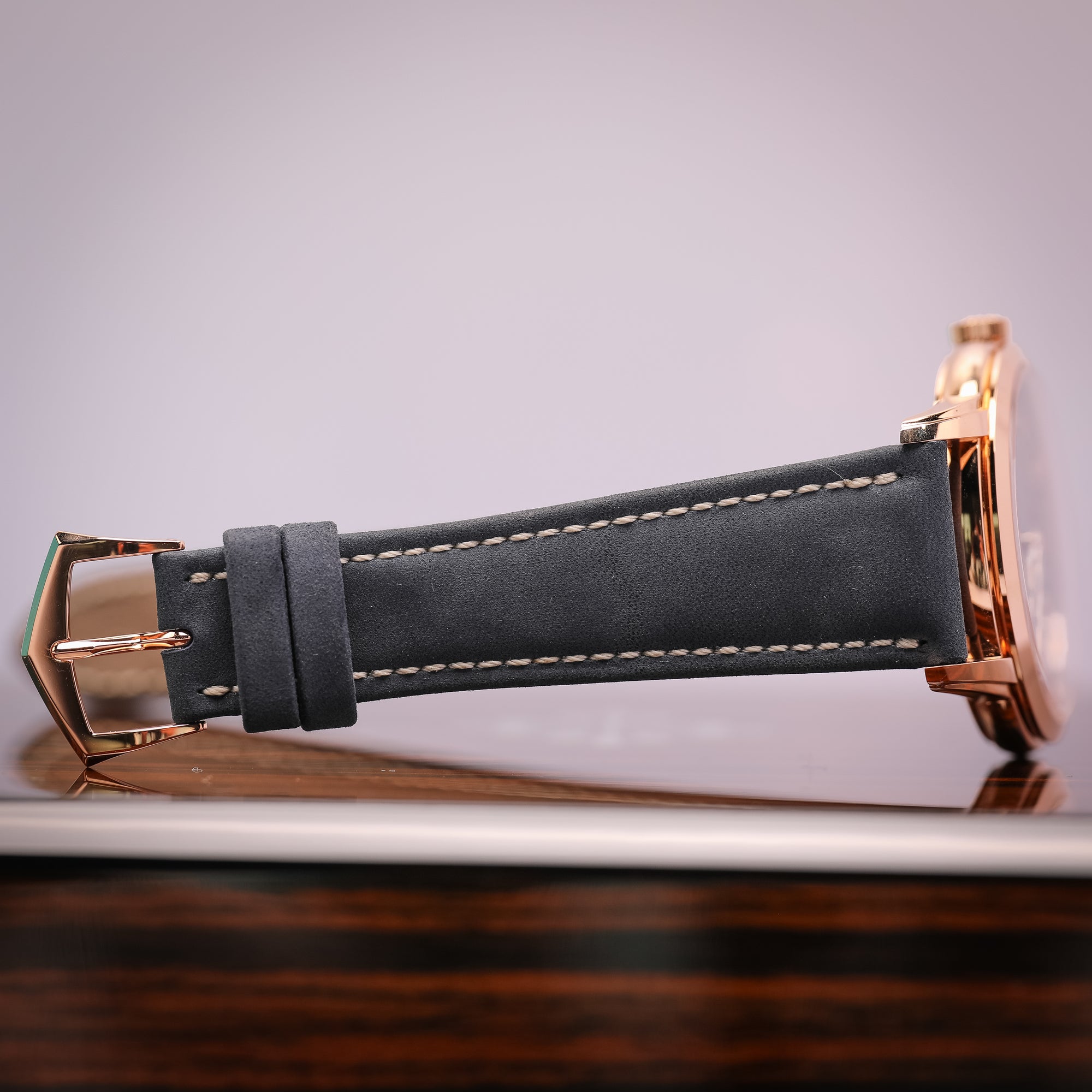 Patek Philippe Complications Blue Dial Rose Gold Case   Blue Strap 42 mm 5224R-001 - WATCHXNYC