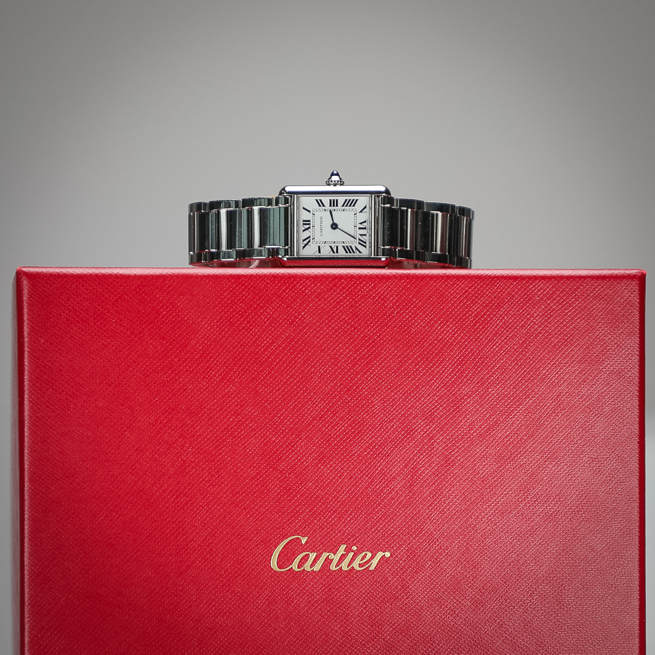 Cartier Tank Must 29.5 mm x 22.0 mm Silver Dial Steel Bracelet