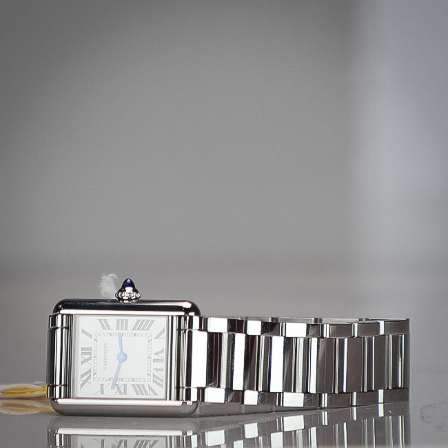 Cartier Tank Must 29.5 mm x 22.0 mm Silver Dial Steel Bracelet WSTA010