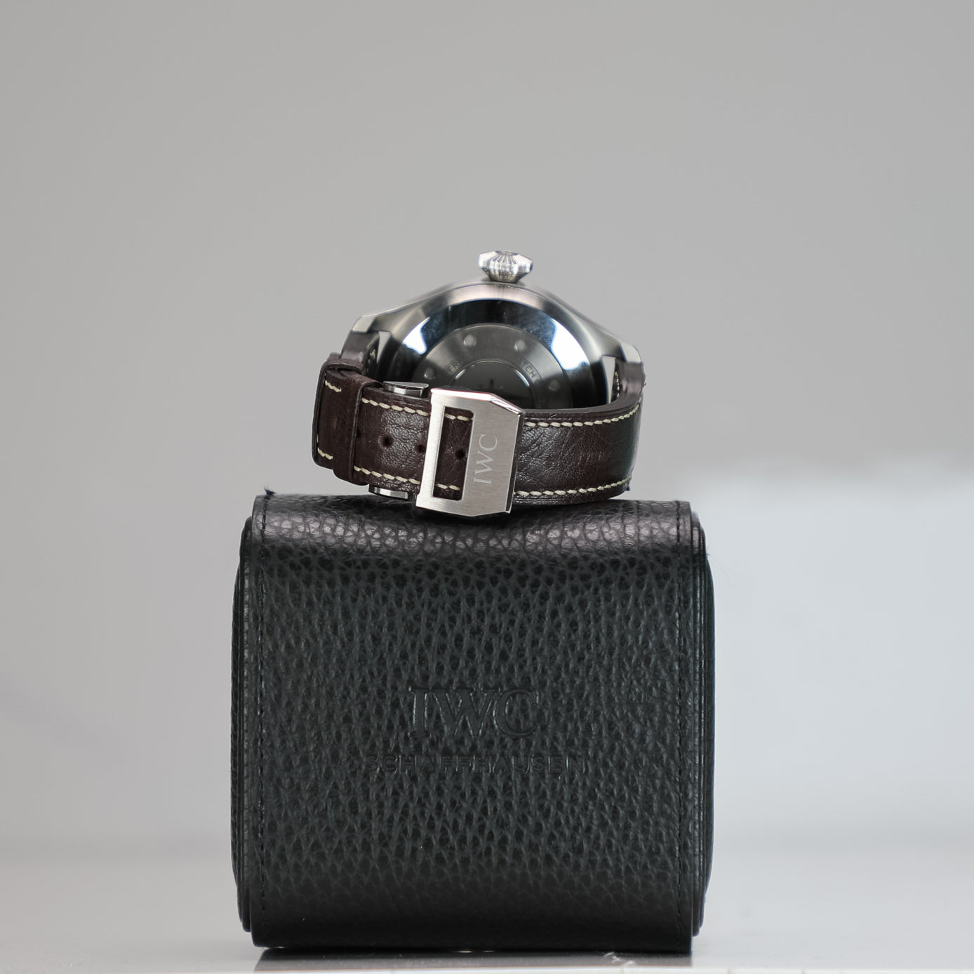 IWC Schaffhausen Big Pilot’s Watch Heritage 46.2  mm Black Dial Titanium Brown    Strap IW501004 - WATCHXNYC