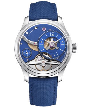 Greubel Forsey Balancier Contemporain Stainless Steel 39.6 mm Blue Dial & Textured Rubber Strap