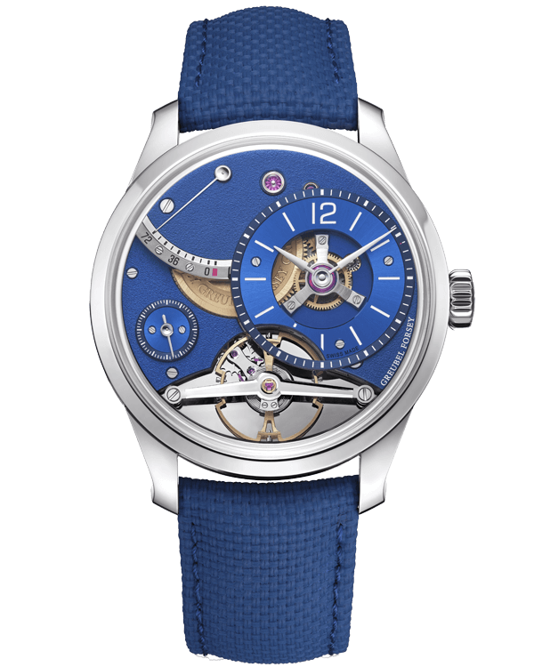 Greubel Forsey Balancier Contemporain Stainless Steel 39.6 mm Blue Dial & Textured Rubber Strap