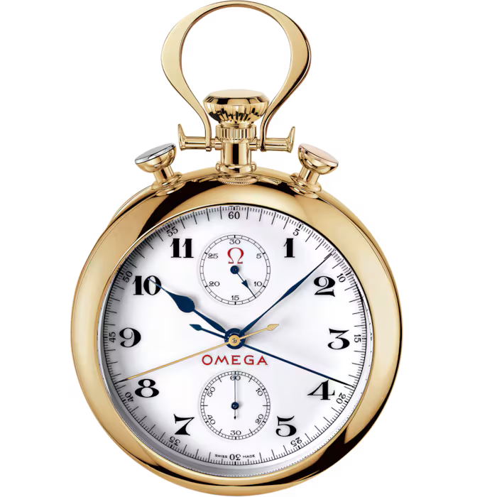 Omega Specialities Olympic Pocket Watch 1932 White Dial Yellow Gold 70 mm 5109.20.00