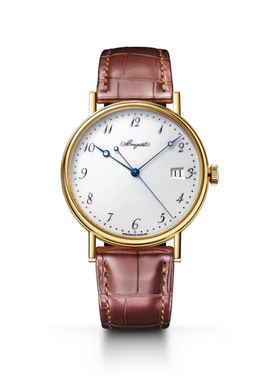 Breguet Classique 5177 White Dial 18K Yellow Gold Brown Alligator Leather Strap 38 mm 5177BA/29/9V6